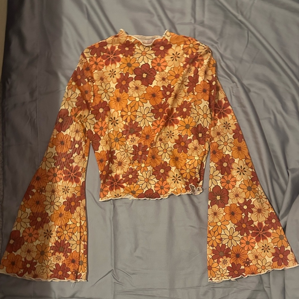 Floral Bell Sleeve Top